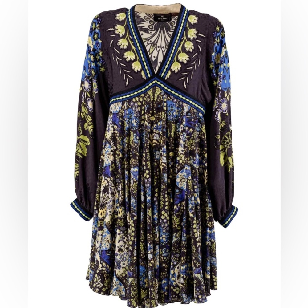 Etro
Irma Floral & Ribbon-Trim Minidress
